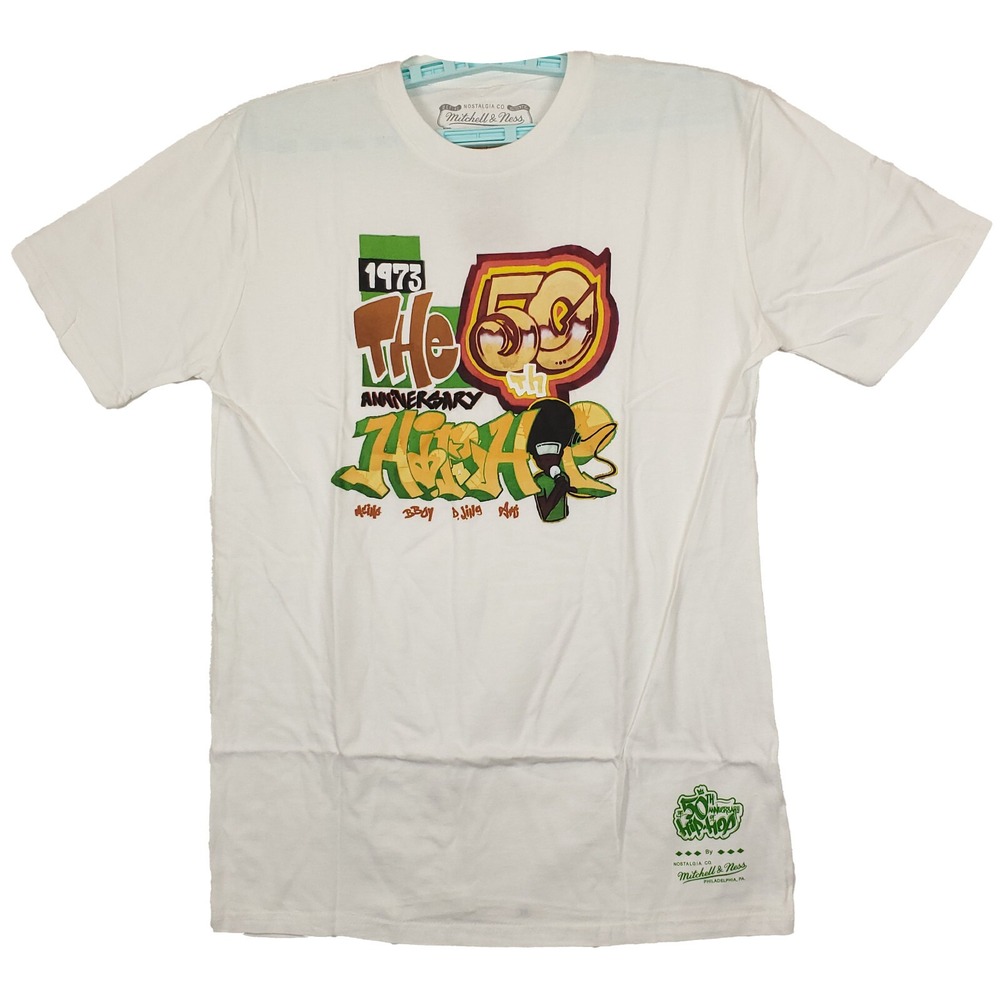 50th Anniversary of Hip Hop Mitchell & Ness Medium Shirt 1973 Art White NWT